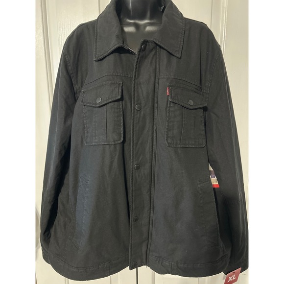 Levi Strauss Co Mens Black Quilted Lined Trucker Jacket Size XL - Picture 2 of 7